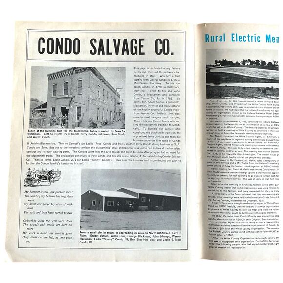 1972 100 Years Old Settlers White County Indiana Architecture Military History - Picture 7 of 8